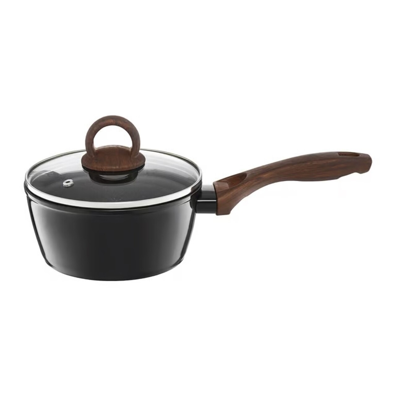 Cratita cu capac Darkwood, Ambition, 16 cm, 1.3 litri, invelis Qualum Basic Stone Edition, aluminiu forjat, maro/negru - imagine 5